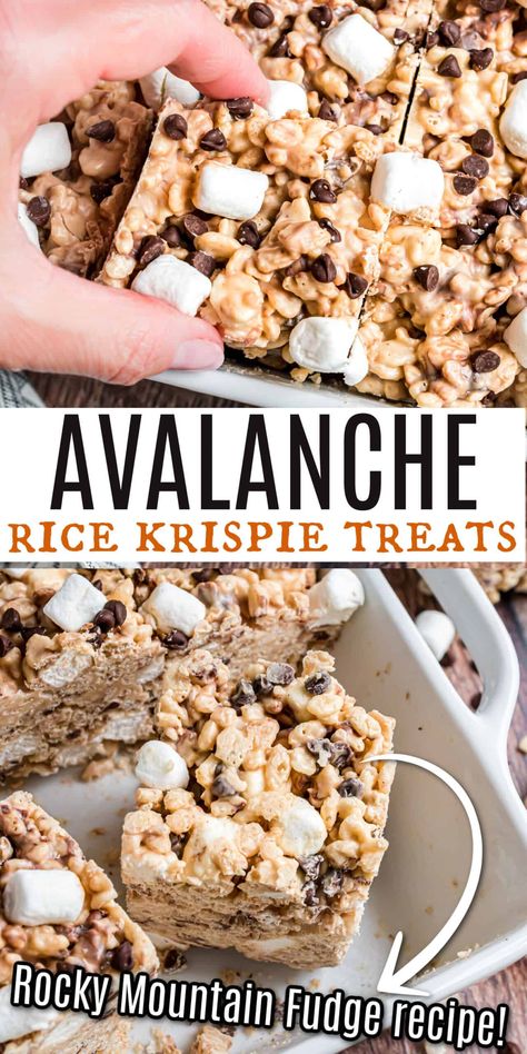 White Chocolate Rice Krispie Treats, Unique Rice Krispie Treats, Rocky Mountain Chocolate Factory, Peanut Butter White Chocolate, Rice Krispie Bars, Krispie Treats Recipe, Krispy Treats, Cereal Treats, Rice Krispy