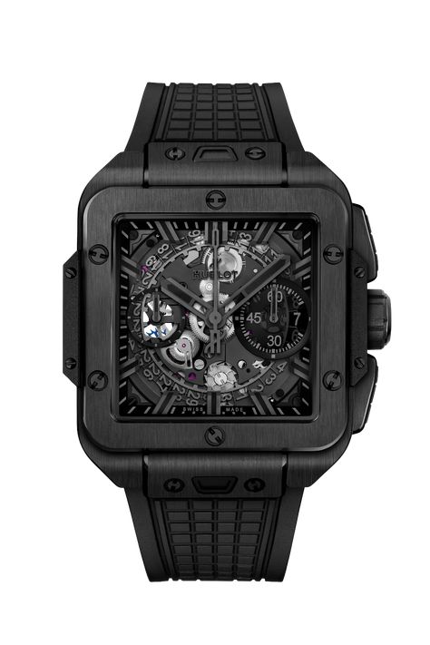 Hublot Black, Hublot Watches Men, Black Watches For Men, Black Bangs, Swiss Watch Brands, Hublot Watches, Custom Strap, Gold Ceramic, Luxury Watches For Men