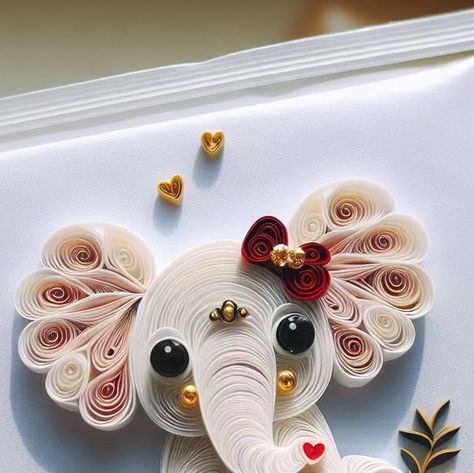 Quilling Animals Easy, Crochet Artwork, Quilling Animals, Art Quilling, Fashion Crochet, Elephant Love, Stickers Cute, Fun Easy Crafts, Elephant Art