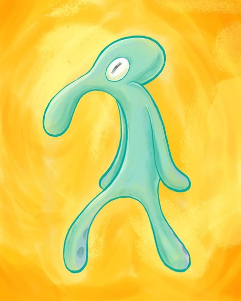 You get one pictured Bold and Brash poster form the Sponge Bob cartoon, at 12"x18" in glossy vinyl. Other sizes and quantities available, poster doubl... #poster #spongebob #vinyl #squidward #brash #bold Bold And Brash, A Drawing, Yellow, Art