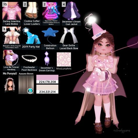 Royals High Sunset Island, Royale High Slumber Party Outfit, Royal High Birthday Party Outfit, Birthday Party Royale High Outfit, Royal High Sunset Island Themes, Royal High School Outfit, Silver Slay Royale High Sunset Island, Royal High Inspo Outfits, Pretty Preppy Royal High Sunset Island