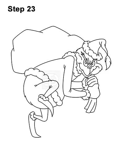 Draw the Grinch Full Body 23 Grinch Stealing Lights Template, How To Draw The Grinch Step By Step, How To Draw The Grinch, The Grinch Drawing, Immagini Grinch, Grinch Drawing, Grinch Coloring Pages, Pinterest Christmas Crafts, Easy Christmas Drawings