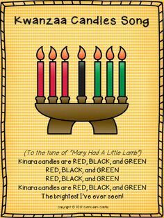 Kwanzaa song Kwanzaa Songs, Kwanzaa Preschool, Kwanzaa Candles, Kwanzaa Kinara, Merry Christmas Happy Hanukkah, Kwanzaa Crafts, Kwanzaa Activities, Kwanzaa Principles, December Lessons