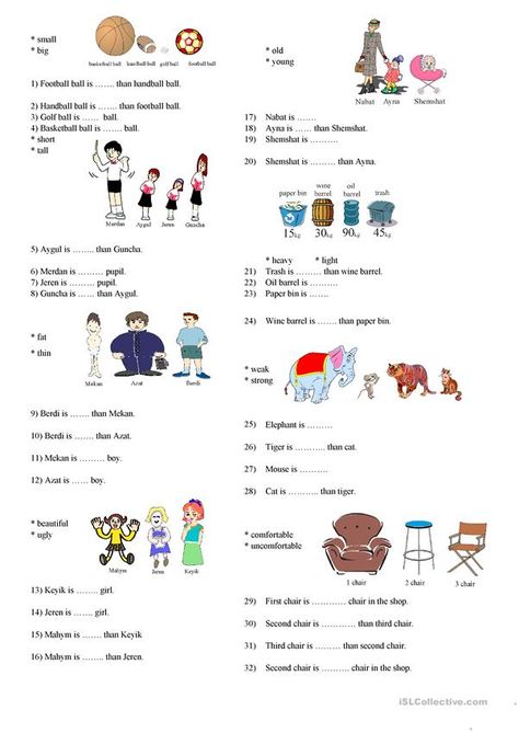 Degrees of comparisons of adjectives - English ESL Worksheets for distance learning and physical classrooms Degrees Of Comparison Chart, Degree Of Comparison, Teaching Adjectives, Degrees Of Comparison, Comparative And Superlative, Describing People, Adjectives Activities, Adjective Worksheet, Teaching Degree