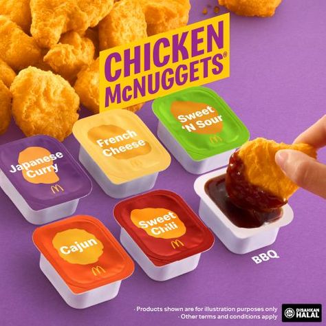 Chicken Social Media, Cafe Packaging, Mcdonalds Nuggets, Cafe Ice Cream, Mcdonalds Chicken, Mcdonald Menu, Chicken Mcnuggets, Cafe Menu Design, Food Branding