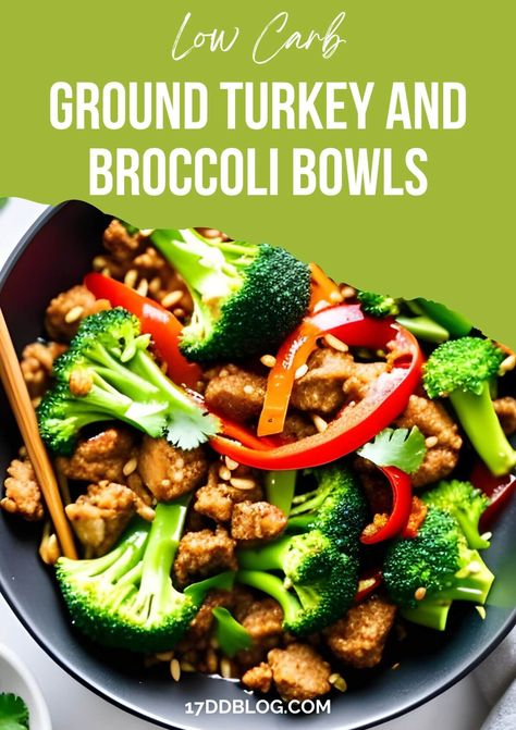 Low Carb Ground Turkey and Broccoli Bowls are family friendly, easy to make and use simple ingredients Ground Turkey Broccoli Cauliflower Recipes, Healthy Ground Turkey Skillet Recipes, Cauliflower Ground Turkey Recipes, Turkey Low Calorie Recipes, Broccoli Turkey Recipes, Ground Turkey Recipes Keto Low Carb, Ground Turkey And Broccoli Recipes Keto, Turkey Broccoli Stir Fry, Ground Turkey Low Cholesterol Recipes