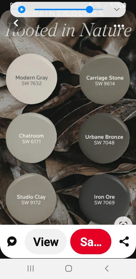 Iron Ore Paint Color Scheme, Iron Ore Color Pallet, Iron Ore Paint Palette, Man Cave Paint Colors, Urban Bronze Color Palette, Iron Ore Complimentary Colors, Iron Ore Color Palette, Indoor Paint Colors, Mountain Home Exterior