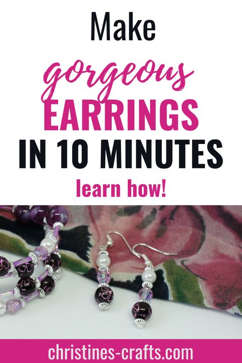 pretty pink earrings to make Fabric Flower Tutorial, Easy Arts And Crafts, Beaded Jewlery, Basic Jewelry, Beaded Jewelry Tutorials, Craft Rooms, Making Earrings, Earring Tutorial, Jewelry Show