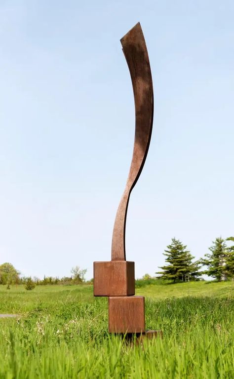 Claude Millette - Corpheum V - tall, geometric, abstract, corten steel outdoor sculpture For Sale at 1stDibs Sculpture Landscape Architecture, Outdoor Sculpture Contemporary, Steel Sculpture Abstract, Abstract Bronze Sculpture, Bronze Sculpture Contemporary, Monumental Architecture, Sculptures For Sale, Totem Pole, Metal Art Sculpture