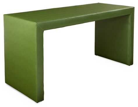 Grandville Writing Desk, Green - Desks - Office - Furniture | One Kings Lane Desk Green, Green Writing, Elegant Home Office, Spindle Chair, Green Desk, Modern Office Desk, Writing Desks, Green Furniture, Handcrafted Furniture