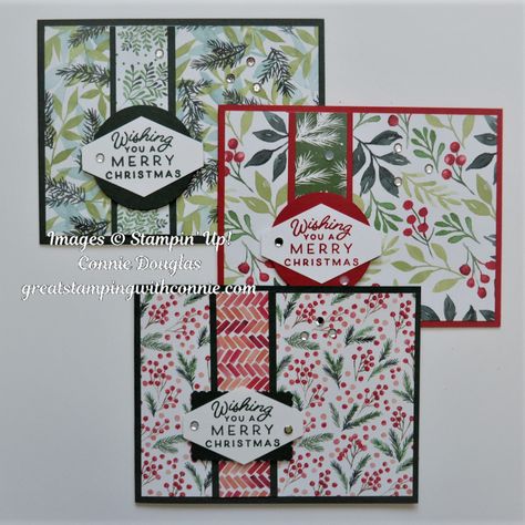 Stampin Up Wishes All Around Dies, Christmas Dsp Cards, Seasonally Scattered Stampin Up Cards, Clean And Simple Christmas Card Ideas, Stampin Up Christmas Season Stamp Set, Christmas Dsp Stampin Up Cards, Su Painted Christmas Dsp, Easy Stampin Up Christmas Cards 2022, Christmas Card Stampin Up Ideas