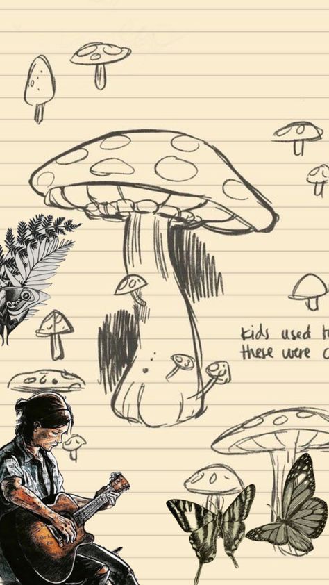 the last of us themed collage Themed Collage, Kaptan Jack Sparrow, Mushroom Drawing, Art Journal Therapy, Journal Page, Last Of Us, Journal Entries, Drawing Painting, Art Sketchbook