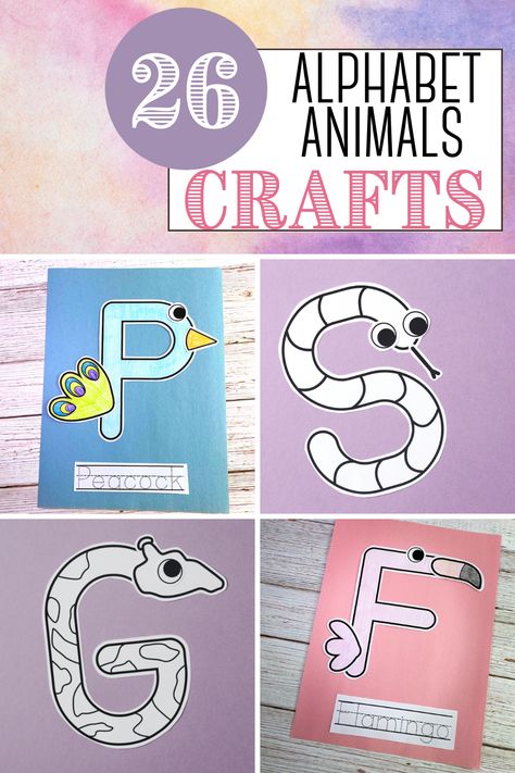 Are you looking for a fun way to teach the alphabet? This set of animal alphabet letters crafts is just what you need! #animalcrafts #alphabetcrafts #homeschoolprek Animal Letters Alphabet Craft, Abc Animal Letters, Alphabet Animals Printables, Animal Alphabet Letters Printables Free, Fun Ways To Teach The Alphabet, Abc Crafts For Preschoolers, Alphabet Letters Crafts, Giraffe Letters, Letter Animals