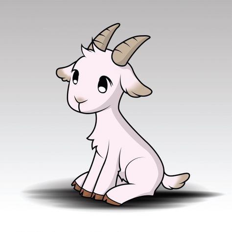 Cartoon Drawing Images, Cartoon Goat, Cute Goat, Goat Art, Cartoon Drawings Of Animals, Cute Goats, Cute Kawaii Animals, Animal Doodles, Cute Cartoon Drawings