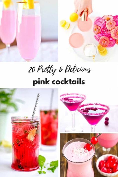 Pretty In Pink Cocktail, Remission Celebration, Gin Party, Cocktails Ideas, Malibu Cocktails, 30th Ideas, Cocktails To Make At Home, Cocktail Pink, Birthday Cocktails