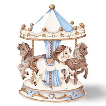 Idee Babyshower, Baby Print Art, Baby Art Projects, Digital Invitations Wedding, Baby Themes, Merry Go Round, Carousel Horses, Art Drawings For Kids, Baby Art