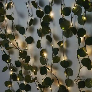 Vine String Lights, Battery Operated Garland, Window Garland, Bridal Party Tables, Led Garland, Feuille Eucalyptus, Eucalyptus Leaf, Theme Nature, Green Eucalyptus