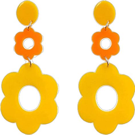 PRICES MAY VARY. ❤Design❤：Unique Style, Colorful, impressive. Add colorful look to your everyday look with our charming cute white and orange earrings. Weight:5g. Size：3.3x7.1cm.There are 5 colors to choose from. ❤Material❤：Big Flower earrings are made of acrylic material, which is very light and easy to cute to wear. ❤Various Occasion❤：Our Flower Dangle Earrings are popular with women and girls,the special style is easy to match most outfits,perfect for Easter,beach, work, school, parties and s Yellow White Flowers, 70s Earrings, Orange Jewelry, Flower Dangle Earrings, Acrylic Gems, Acrylic Flower, Earrings Resin, Funky Earrings, Orange Earrings