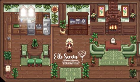 Stardew Valley Kitchen, Stardew Farms, Cottagecore House, Stardew Valley Layout, Stardew Valley Tips, Stardew Valley Farms, Cottagecore Kitchen, Stardew Valley Fanart, Farm Layout