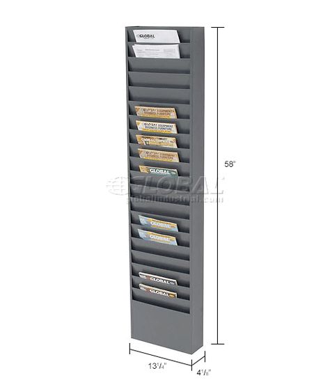 Bookcases & Displays | Medical Chart & File Holders | 20 Pockets - Medical Chart Hanging Wall File Holder - Gray | 806409 - GlobalIndustrial.com Sensory Bedroom, Wall File Organizer, Wall File Holder, Hanging File Organizer, Art Studio Storage, Wall File, Kanban Board, File Holder, File Organiser