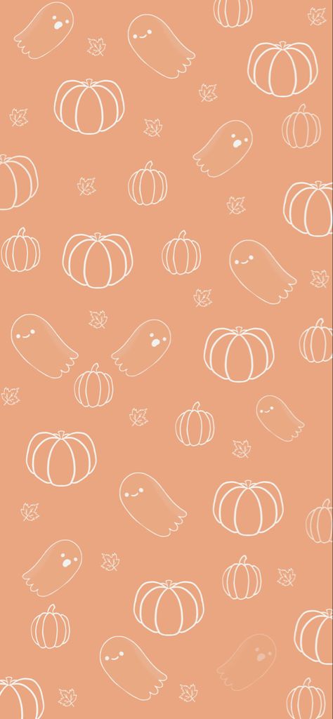 Fall Wallpaper Aesthetic Halloween, Neutral Ghost Wallpaper, Wallpaper Background Halloween, October Pumpkin Wallpaper, Cute Wallpapers For October, Halloween Ghost Wallpaper Aesthetic, Preppy Pumpkin Wallpaper, Aesthetic Wallpaper Fall Iphone, Preppy October Wallpaper