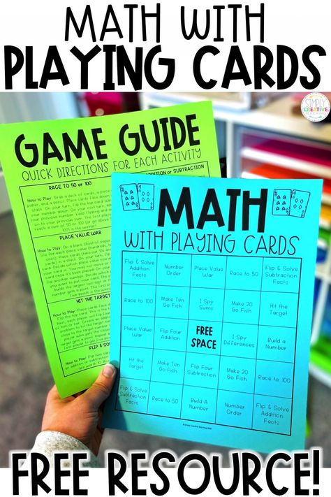 Math Bingo First Grade, Easy Math Games 2nd Grade, Place Value Games 2nd Grade, Math Stackers, Math College, Math Card Games, Play Math, A Deck Of Cards, Comparing Numbers