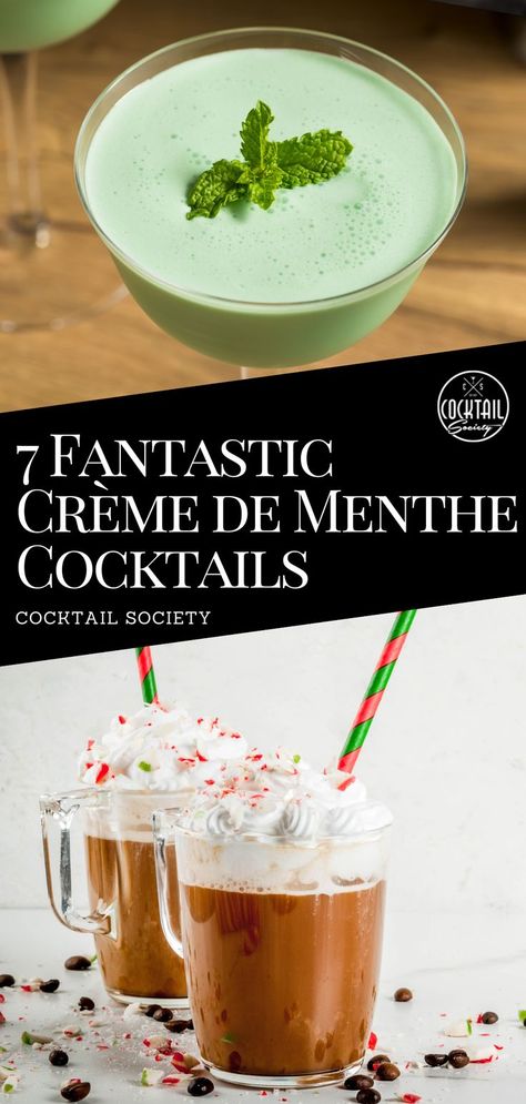 Mint Chocolate Cocktail, Vodka Mint Cocktail, Cream De Menthe Recipes, Rumple Minze Drinks Recipe, Mint Drinks Alcohol, Mint Cocktail Recipes, Mint Alcoholic Drinks, Creme De Menthe Drinks, Cocktails With Mint