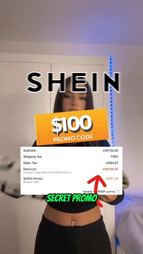 🤩 SHEIN NEW $100 OFF COUPON CODE/ WORKS IN 2024 Ikea Discount Code, Shein Coupon Codes 2024, Shein Reviews Funny, Shein Hacks, Shein Fall Outfits, Free Shein, Shein Codes, Online Shopping Hacks, Shein Review