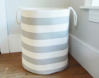 Laundry hamper | Etsy Canvas Basket, Fabric Organizer, Nursery Baskets, Hamper Storage, Coastal Living Rooms, Hamper Basket, Premier Prints, Nursery Organization, Organize Fabric