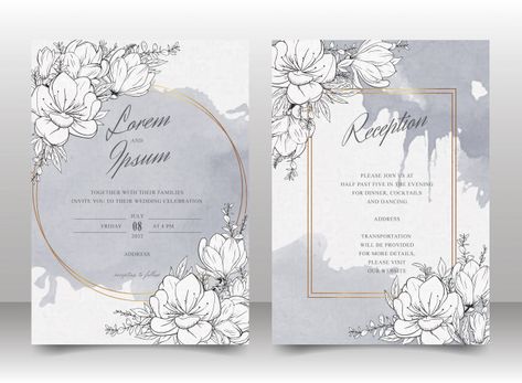 Grey Invitation Template, Hand Drawn Wedding Invitations, Simple Wedding Cards, Splash Background, Elegant Wedding Invitation Card, Wreath Wedding Invitations, Digital Invitations Wedding, Hand Drawn Wedding, Floral Wreath Watercolor