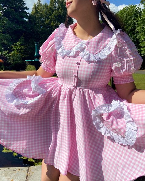 Pink gingham dress