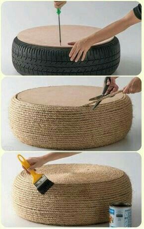 Creative Backyard Ideas, Living Room Addition, Diy Outdoor Seating, Garden Furniture Design, Diy Ottoman, Diy Projektit, Dekor Diy, Old Tires, Perfect Living Room