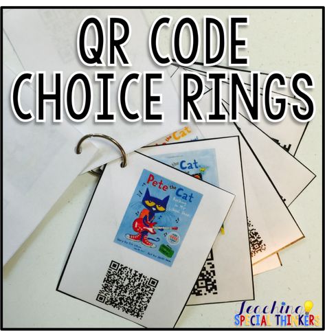 QR Code Choice Ring {Tutorial} Qr Code Listening Centers, Qr Code Books, Qr Code Activities, Listening Station, Listening Center, Listen To Reading, Reading Center, Resource Room, Kindergarten Centers