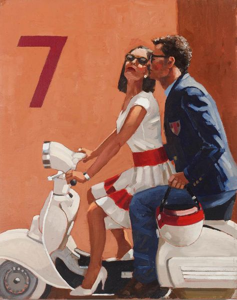 Jack Vettriano Jack Vetriano, The Singing Butler, Fabian Perez, Jack Vettriano, Art Couples, Mod Art, Robert Mcginnis, Vespa Scooter, Gil Elvgren