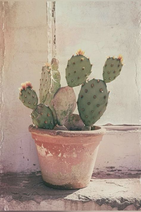 Prickly Pear Cactus Photography, Cactus Paintings, Cactus Water, Cactus Photography, Indoor Cactus, Country Aesthetic, Cactus Illustration, Beautiful Cactus, Watercolor Flowers Tutorial