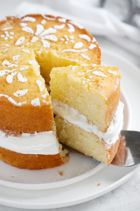 Lovely Lemon Syrup Cake - Seasons and Suppers French Lemon Cake, Lemon Syrup For Cake, Birthday Cake Idea For Women, Spring Baking Ideas, Soaked Cake, Lemon Syrup Cake, Baking Lemon, Syrup Cake, Lemon Syrup