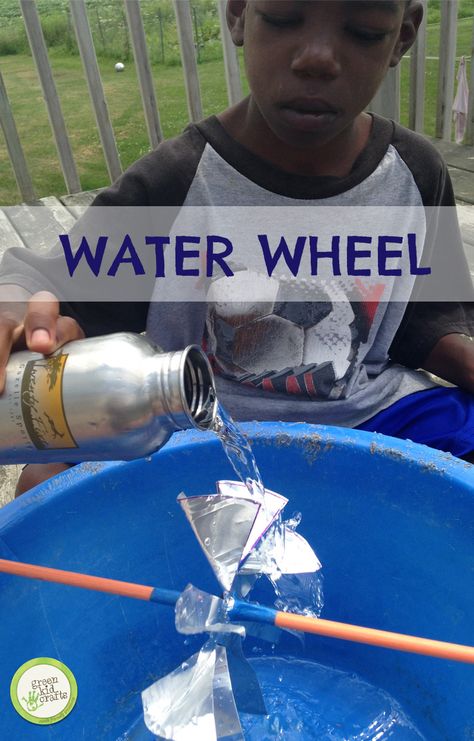 Create energy from water by making your own water wheel. http://www.greenkidcrafts.com/water-wheel/ Hydro Energy, Mechanical Energy, Energy Activities, Primary Science, Water Energy, Energy Projects, Preschool Science, Stem Science, Water Wheel