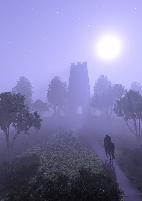 Tor in the moonlight shadow, Britta Jacobs on ArtStation at https://www.artstation.com/artwork/VEVKN Moonlight Shadow, Glastonbury Tor, Right Now, Art Design, Architecture, Reading, Books, Art