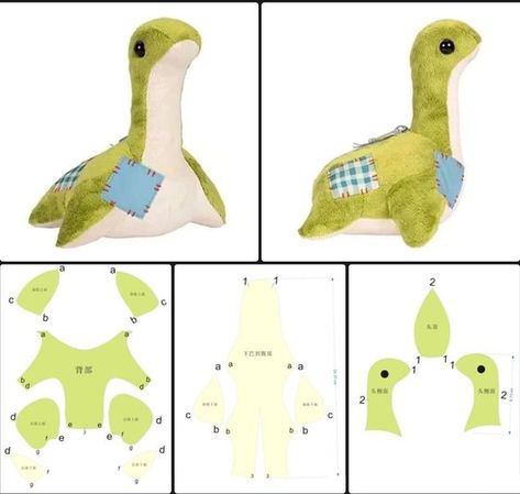 Turtle Plush Pattern, Dino Plush Pattern, Simple Plushie Patterns, Plush Sewing Patterns, Sandals Luxury, Sewing Templates, Cute Sewing Projects, Animal Sewing Patterns, Plushie Patterns