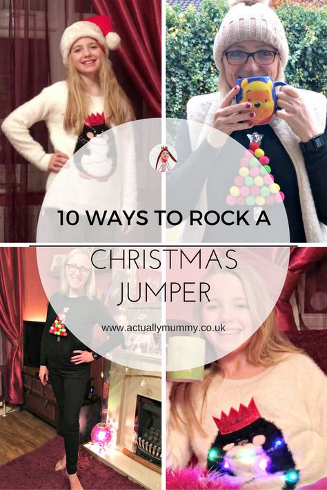 How to wear a Christmas jumper with style and confidence Christmas Jumper Ideas, Christmas Jumper Outfit, Christmas Jumper Day, Christmas Playlist, Xmas Jumpers, Christmas Jumper, Crazy Life, Parenting Blog, Magical Christmas