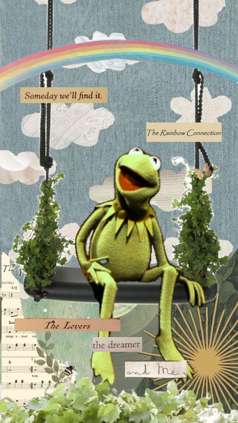 #kermit #kermitthefrog #green #wallpaper #rainbowconnection #quotes #muppets Frog Wallpaper, Computer Wallpaper Desktop Wallpapers, Rainbow Connection, Phone Screen Wallpaper, Kermit The Frog, Jim Henson, The Frog, Green Wallpaper, Disney Wallpaper