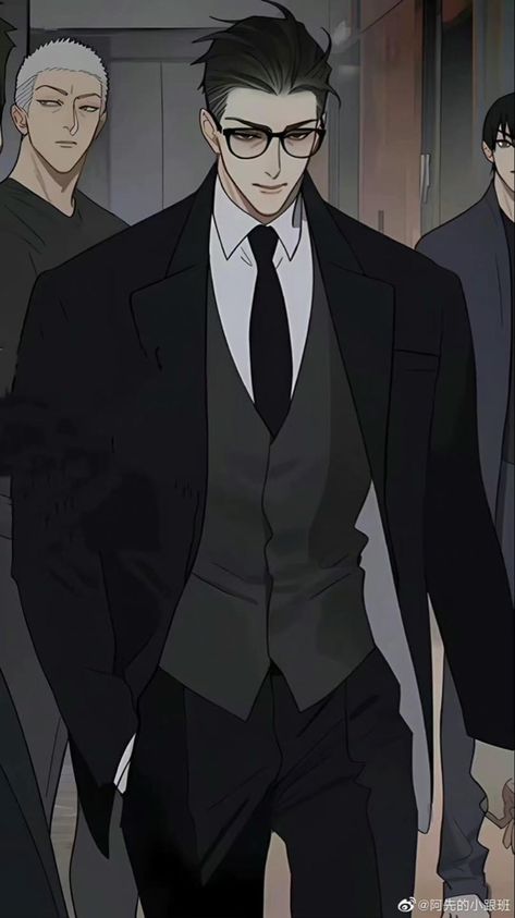 Men In Suits, 19 Days Characters, Handsome Older Men, Swag Art, Man Character, Manga Collection, Anime Dad, 19 Days, Dark Anime