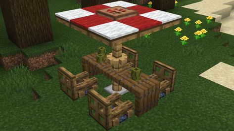 Table In Minecraft, Minecraft Table, Table Minecraft, Minecraft Decoration, Minecraft Images, Cute Table, Minecraft Interior Design, Bangunan Minecraft, Minecraft Farm