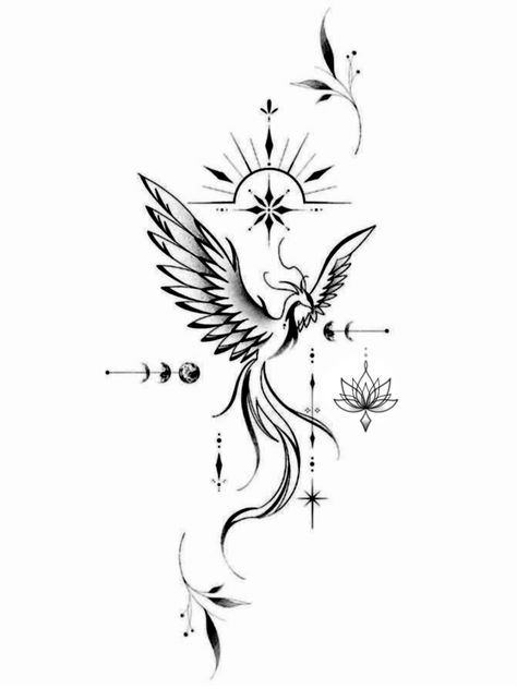 Small Fenix Tattoo, Simple Phoenix Tattoo, Minimalistic Tattoo Ideas, Fenix Tattoo, Phoenix Drawing, Minimalistic Tattoo, Minimalist Tattoos, Phoenix Tattoo, Minimalist Tattoo