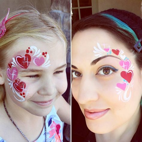 Hearts!!!! Perfect face painting weather out here in Huntington Beach. #huntingtonbeachfacepainter #huntingtonbeach #hearts #heartfacepaint Heart Face Painting, Heart Face Paint, Face Painting Halloween Kids, Princess Face Painting, Wearable Crafts, Mardi Grad, Glitter Hair Spray, Festival Face Paint, Makeup Practice