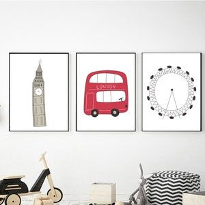 London Decor, London Theme, Boy Room Decor, London Wall Art, Boy Wall Art, London Wall, London Poster, Space Wall Art, Boy Decor