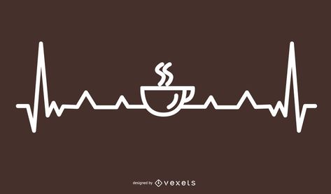 Coffee Heartbeat Line Design Coffee Heartbeat, Coffee Cup Icon, Coffee Lifestyle, Heartbeat Line, Promotional Materials, Brown Background, Educational Projects, Design Coffee, Layout Template