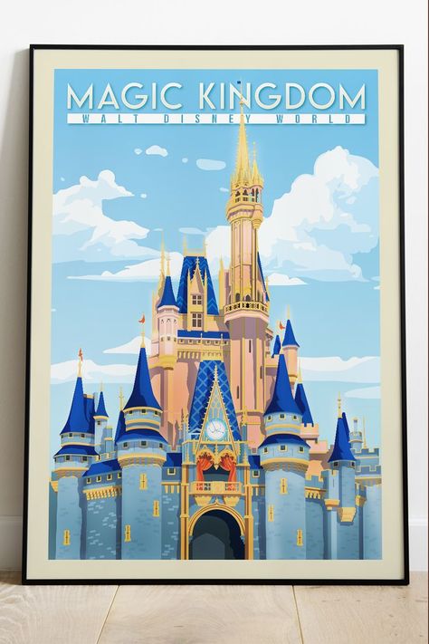 Inspired by the castle in the Disney film Cinderella, this enchanting edifice is the symbol of Magic Kingdom park. ***PRINT SIZE*** A1 (594 x 841 mm) A2 (420 x 594 mm) A3 (297 x 420 mm) A4 (210 x 297 mm) A5 (148 x 210 mm) A6 (105 x 148 mm) ***INSTAGRAM*** If you are interested in knowing more about my work come find me on Instagram as @placescollectionart Magic Kingdom Castle, Disney World Travel, Come Find Me, Disney Film, Disney World Magic Kingdom, Disney Orlando, Disney Posters, Castle Art, Disney Home Decor