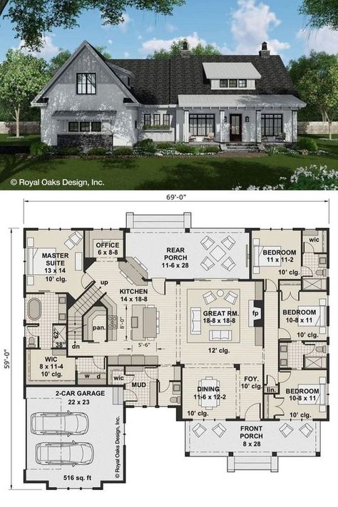 American Style Interior Design, American House Design, Bonus Room Floor Plan, Room Floor Plan, American Style Interior, Open Living Space, American House Plans, House Design Ideas, Suburban House