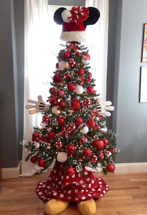 40+ Best Christmas Tree Decor Ideas & Inspirations for 2019 christmas tree ideas, christmas tree decoration trends 2019 #christmastreeideas Mickey Mouse Tree Topper, Disney Christmas Tree Topper, Minnie Mouse Christmas Tree, Mickey Mouse Christmas Tree, Best Christmas Tree, Christmas Tree Decor Ideas, Disney Christmas Decorations, Tree Decor Ideas, Disney Christmas Tree